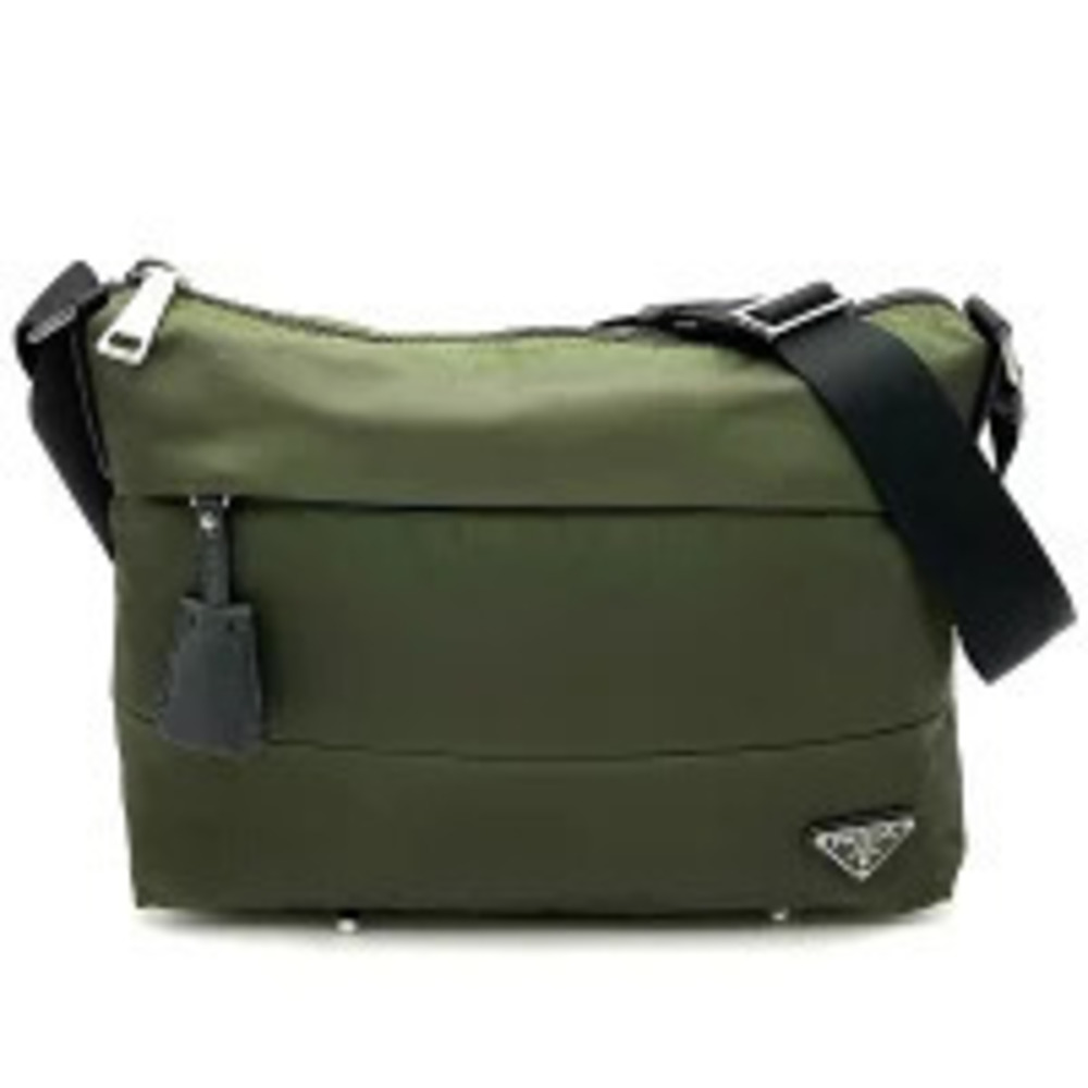 Prada distinctive Khaki crossbody bag olive green